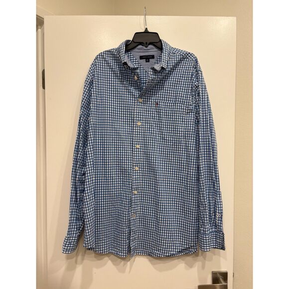 Two Tommy Hilfiger Mens Button Up Shirts - Size Large TALL - NEW - Picture 9 of 10